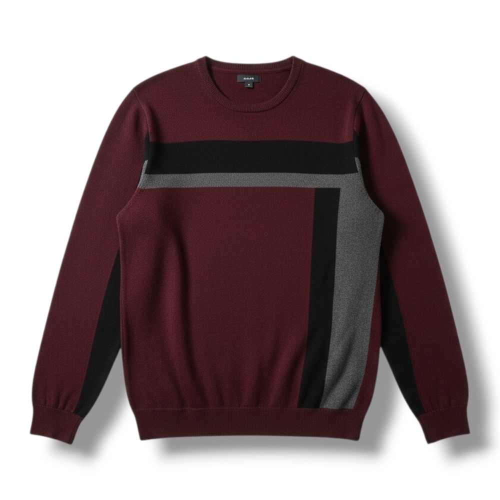 Alfani men's Burgundy striped long sleeves sweater xl